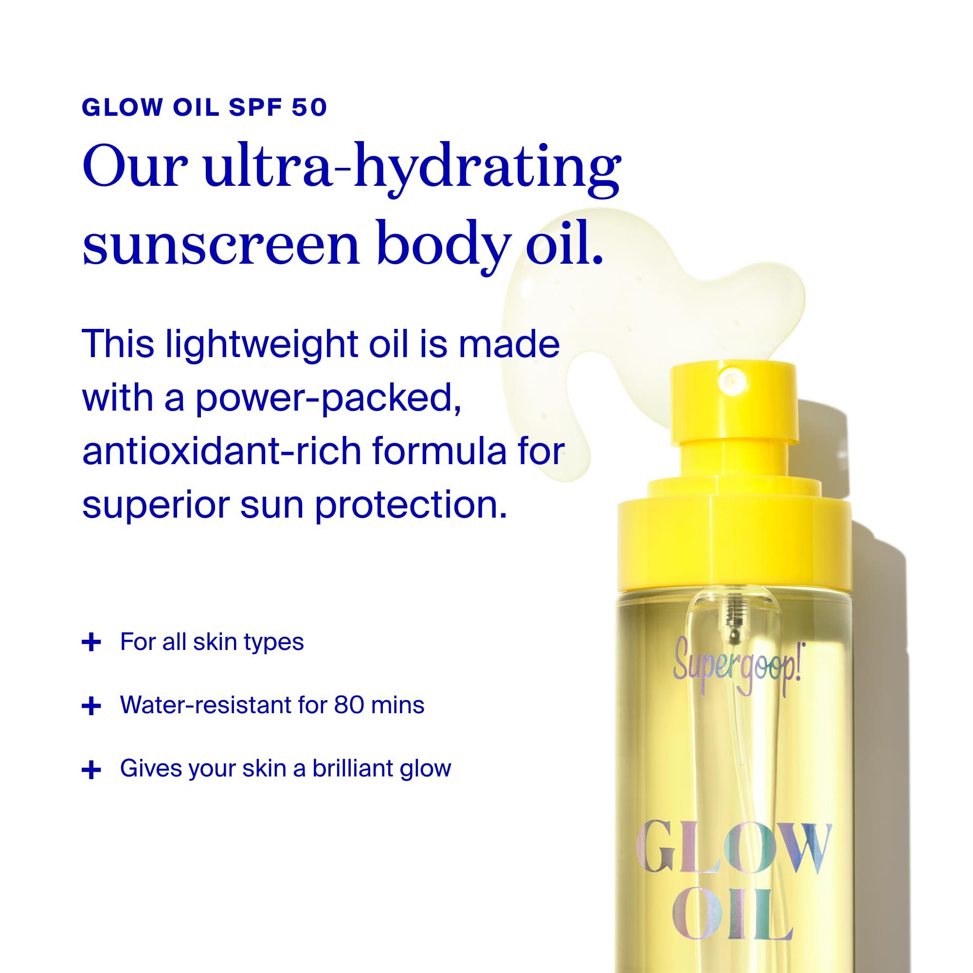 Supergoop! Supergoop! Glow Kit - Includes Glowscreen SPF 40 (0.5 oz), Full-Size Glow Stick SPF 50 (0.7 oz), and Glow Oil SPF 50 (1.0 fl oz)
