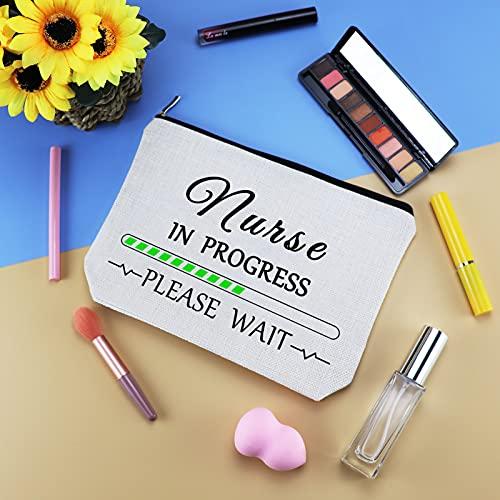 Mikela Nurse Makeup Bag Nurses Gifts Nurse Appreciation Gift RN Nurse Birthday Gift Cosmetic Bag Travel Pouch Graduation Nurses Day Gift for Nursing School Student Women Sister Nurse Practitioner Gift