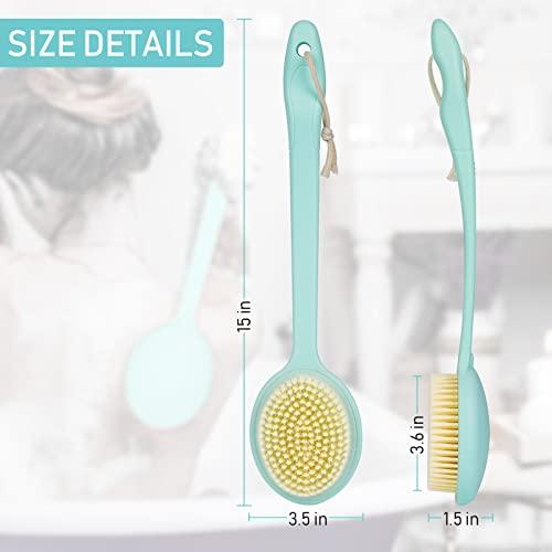 Olpchee Olpchee Long Handle Bath Shower Body Brush Back Scrubber with Super Soft Nylon Bristles (Blue)