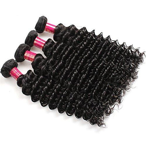 Hairticket Hairticket 4 Bundles Deep Wave Virgin Indian Hair Natural Color / 20 22 24 24