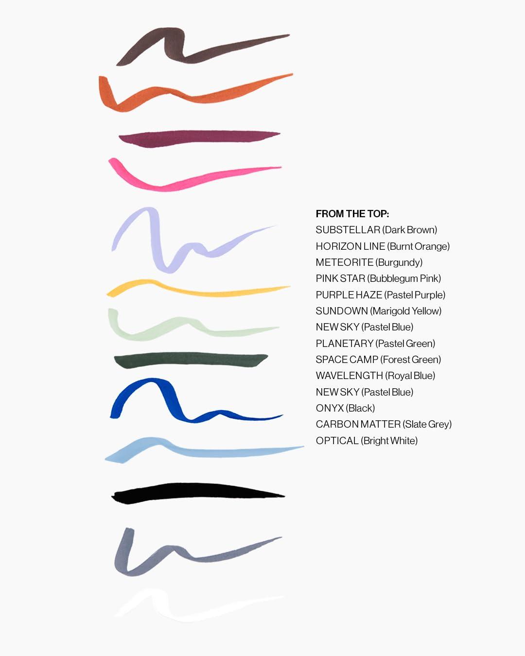 MAKE MAKE Beauty - Liquid Line Waterproof Felt Tip Eyeliner - Long Lasting Eyelid Color - 0.55mL (New Sky)