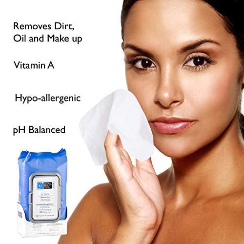 Global Beauty Care Retinol Cleansing Cloths and Makeup Removal Wipes 60 Ct.