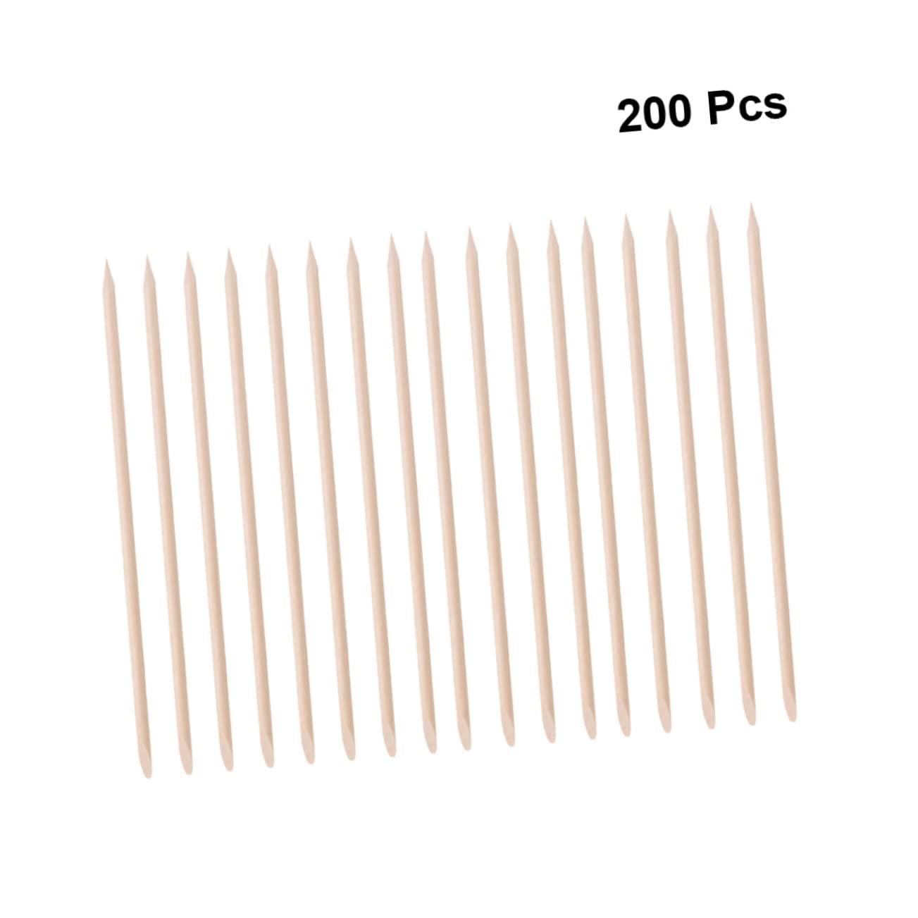 VINTORKY VINTORKY 200pcs Nail Cleaning Stick Nail Art Cuticle Stick Nail Bit Orangewood Stick Manicure Nail Goue Orange Cuticle Stick Push Pole Manicure Cuticle Sticks Orange Sticks for Nails