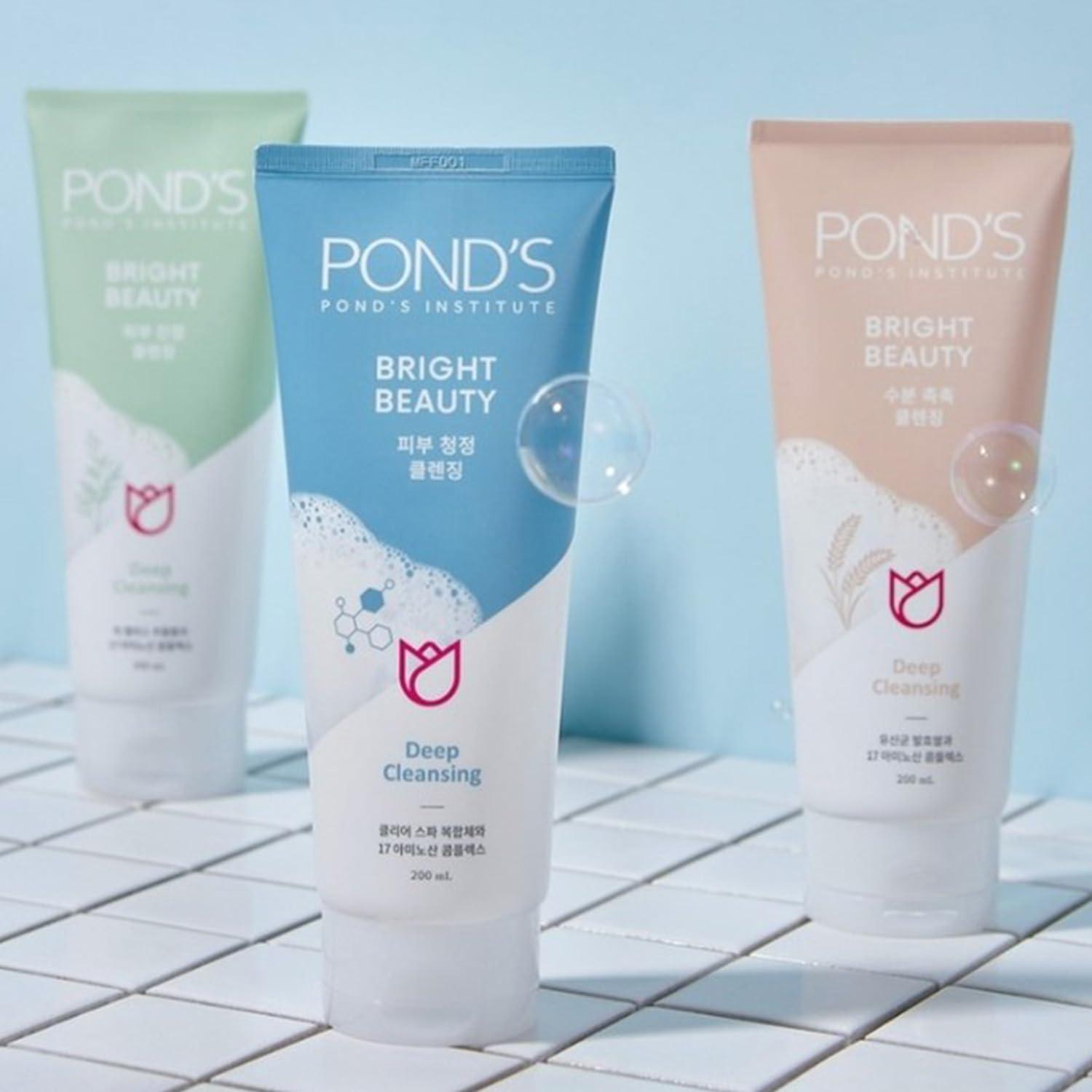 Pond\'s Pond\'s Bright Beauty Foam Cleanser (Rice) | Gentle Face Wash for Women | Deep Cleansing Formula | Moisturizing & Pure | 17 Amino Acid Complex