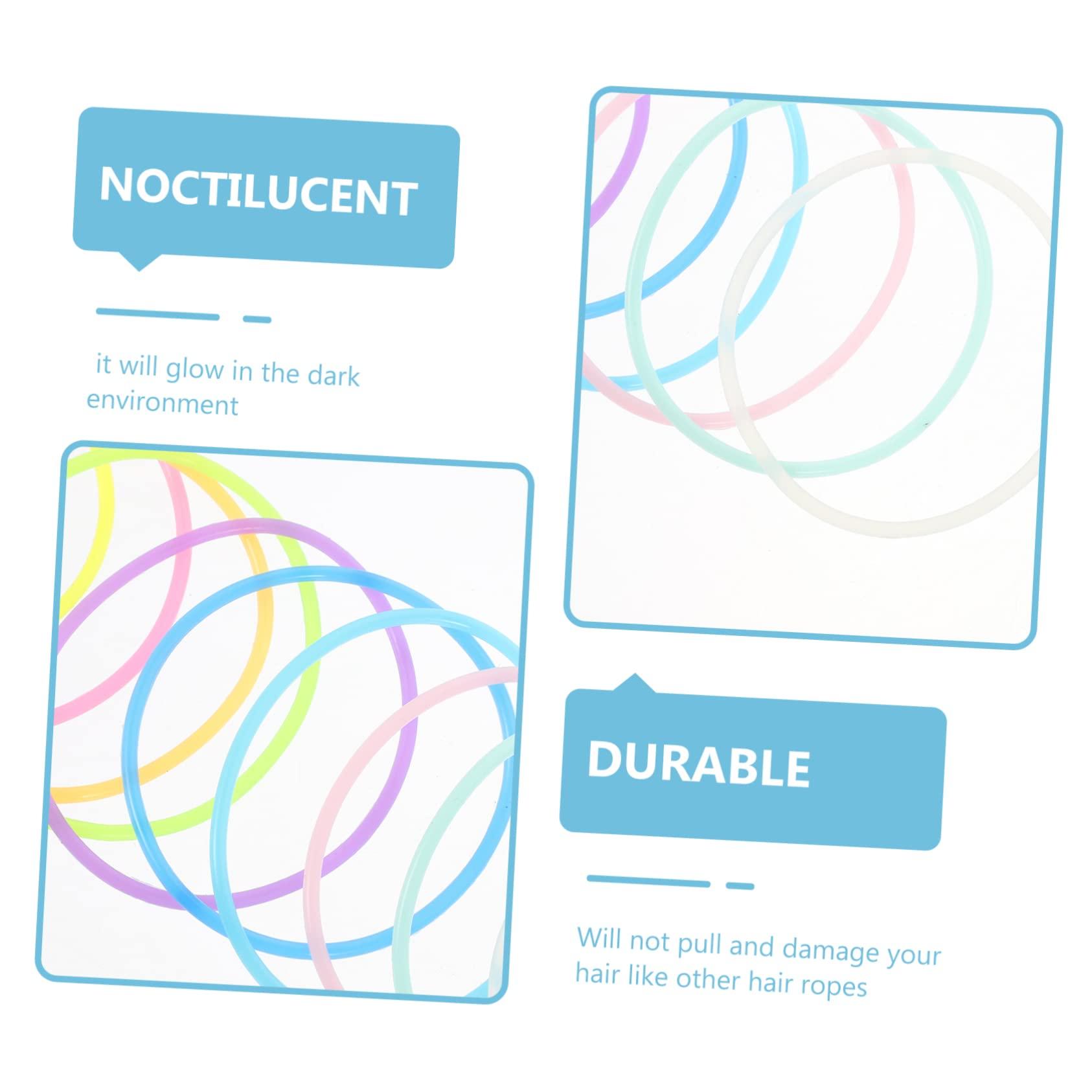 ABOOFAN ABOOFAN 150 Pcs Luminous Silicone Bracelet Women Bracelets Ponytail Hair Rubber Ties Bracelets for Women Wide Kids Rubber Bands for Hair Silicone Bands Elastic Band Girl Office