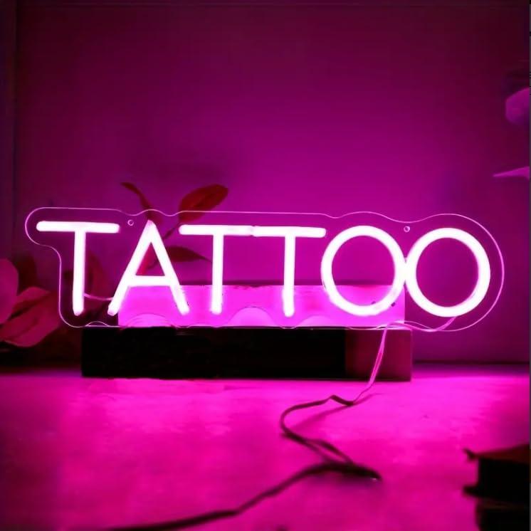 HFHungkeong HFHungkeong Dimmable Tattoo Neon Sign,Pink PersonNeon Signs,Reusable Arylic Tattoo Led Sign with Dimmer for Tattoo Salon, Studio, Shop Plaque,17x4in(Pink)