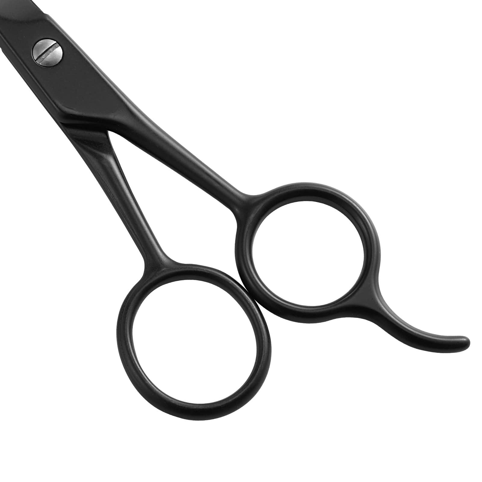 HALO FORGE HALO FORGE Professional Mustache & Beard Scissors: Small Sharp Stainless Steel Beard Shears For Men Personal Care Precision Trimming Mustache, Facial Hair, Eyebrow, 5.5 Inch (Black)
