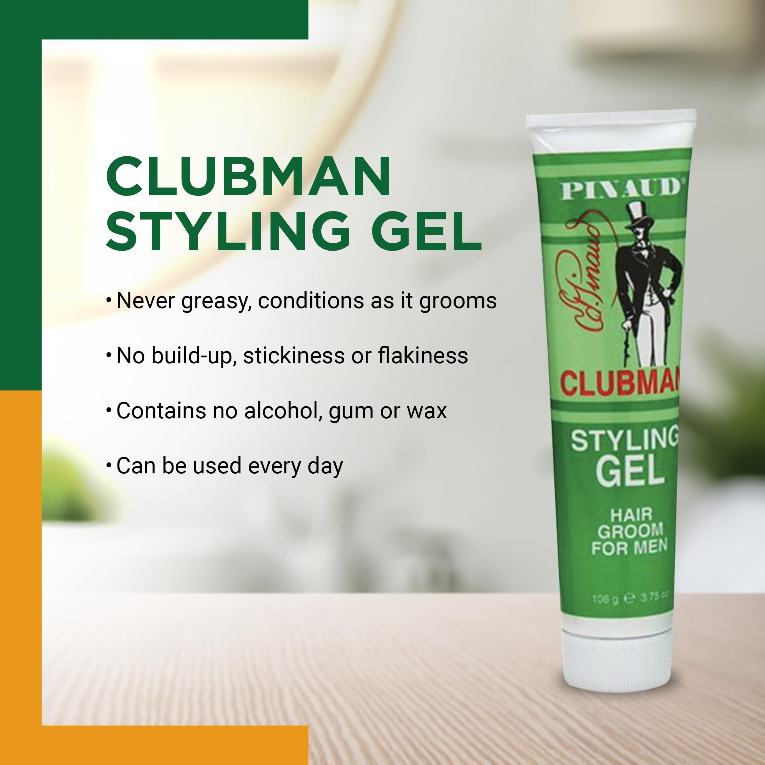 Clubman Clubman Pinaud Styling Gel Hair Groom for Men, Conditioning, Non-Greasy, 3.75 Fl Oz