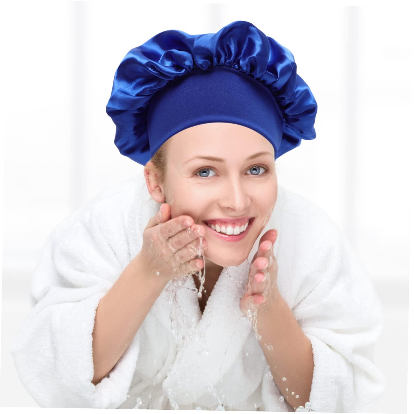 Healifty Healifty 4pcs Satin Sleep Caps for Women High Elasticity Hair Bonnets and for Sleeping and Hair Care Satin Head Wraps for Curly Hair