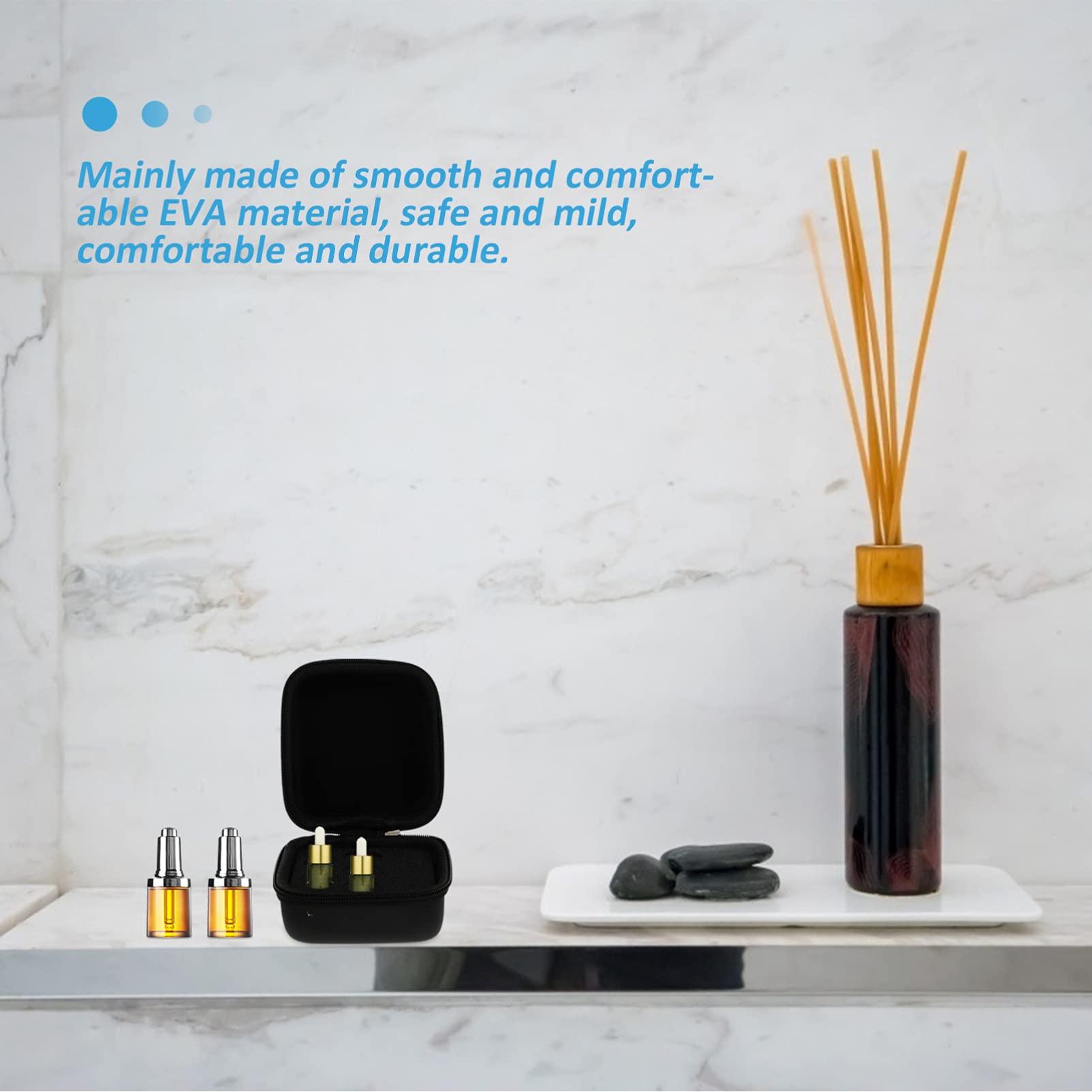 DOITOOL DOITOOL 6 Pcs Essential Oil Storage Box Peppermint Polish Essential Oil Bottle Holders Essential Oil Holder Essential Oil Storage Organizer Practical Essential Oil Bottle Bags Air Black Pu