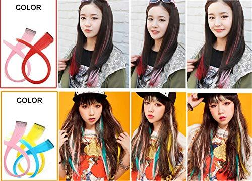Aimeely Aimeely 6PCS Colorful 22" Long Straight Party Cosplay Hair Extensions Clip In Hairpieces for Women 3#