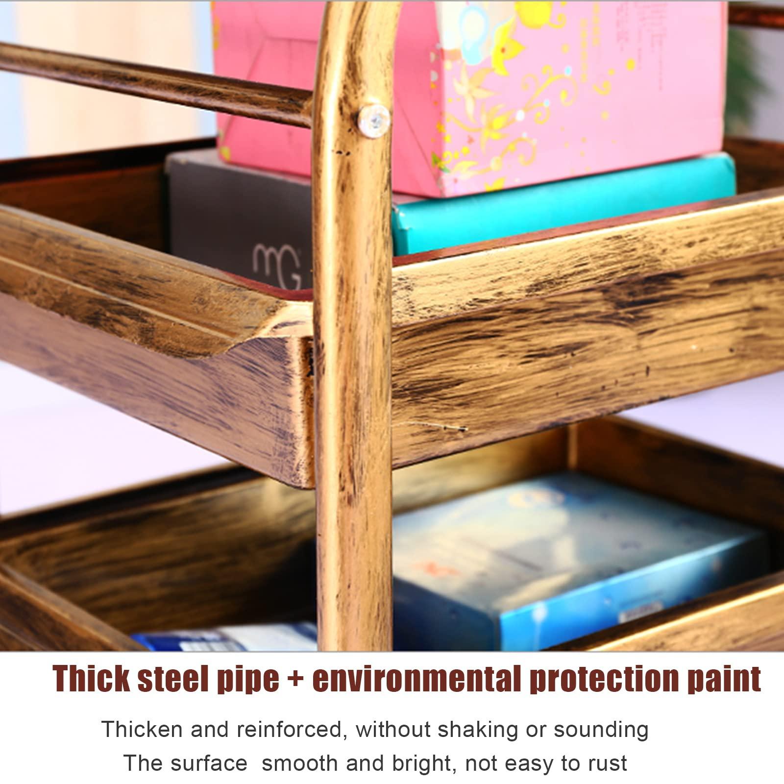 QQXX 4/5 Tier Beauty Salon Rolling Trolley Cart,Hair Salon Trolley Cart with Lockable Wheels,Stylist Hairdresser Storage Tool Carts for Office Home,Classic Salon Rolling Storage Trolley(5 Tiers, Black)