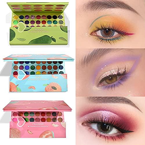 BAOZ Eyeshadow Palette, 60 colors Fruit Pie Filling Eye Shadow Palette, Matte Glitter Fruit Eyeshadow Palette,Highly Pigmented Makeup Palette (60 colors-pink)