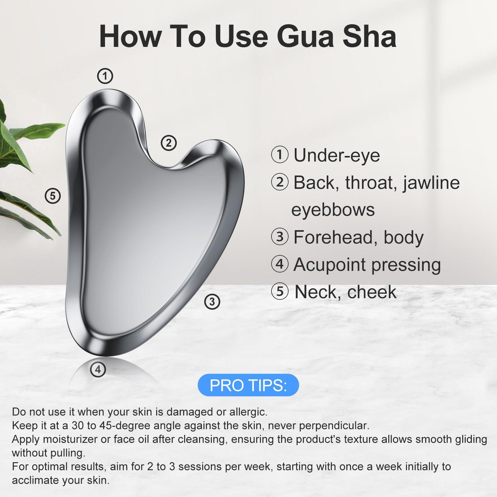 ZminRN ZminRN Terahertz Gua Sha Facial Tools Guasha Tool for Face Body Gua Sha Stone Lymphatic Drainage Massager