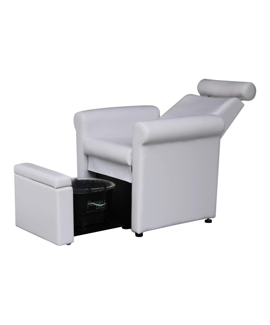 Buy-Rite Salon & Spa Equipment Buy-Rite Mona Lisa Plumb Free Pedicure Chair, No Plumbing Pedicure Station for Professional Spas and Salons, Reclining Backrest & Pull-Out Leg Rest (White), CHM-2320-5H-WHITE