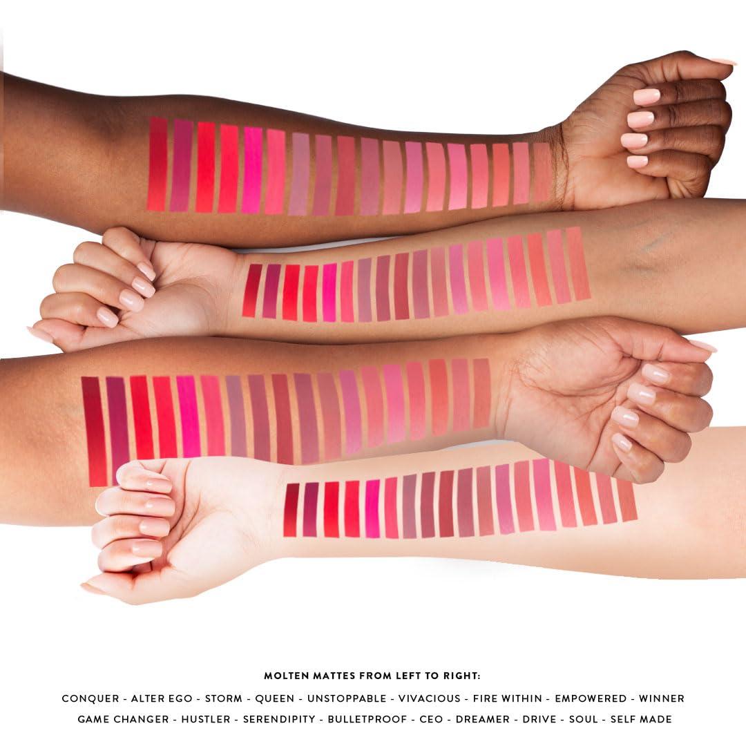 NATASHA MOOR NATASHA MOOR: Molten Matte Liquid Lipstick - Long-Lasting, Hydrating, Matte Finish with Moisturizing Vitamin E - Waterproof, Kiss-Proof, Cruelty-Free - 12-Hour Stay Power - WILLPOWER
