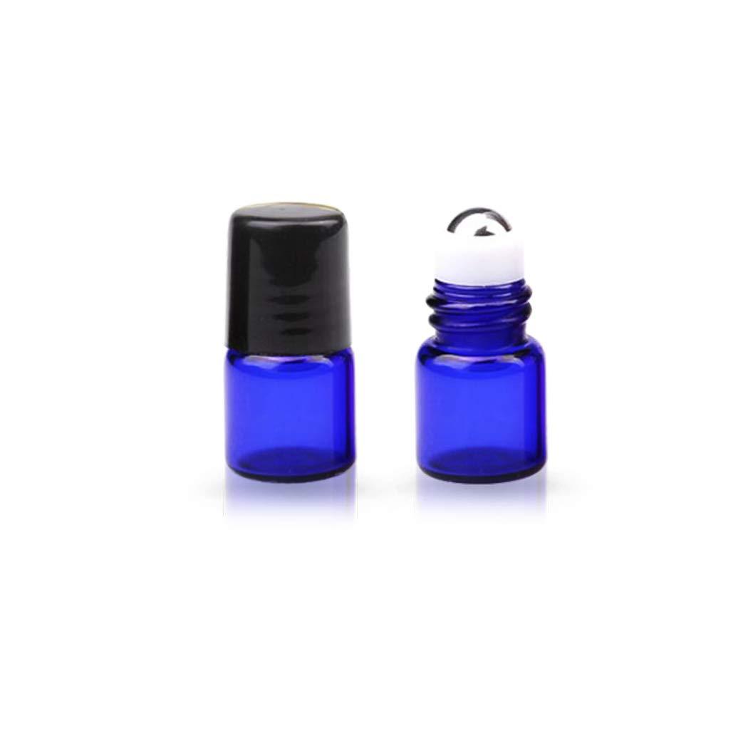 AFMNQZ Round Hard Shell Case for 1/4 5/8 DRAM Micro Mini Roll-on Glass Bottles with Metal Roller Balls - Refillable Aromatherapy Essential Oil Roll On (HOLDS 12 VIALS) (1ML Mix bottle)