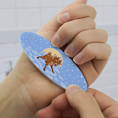 GRAPHICS & MORE Baby Reindeer Christmas Holiday Double-Sided Oval Nail File Emery Board Set 4 Pack