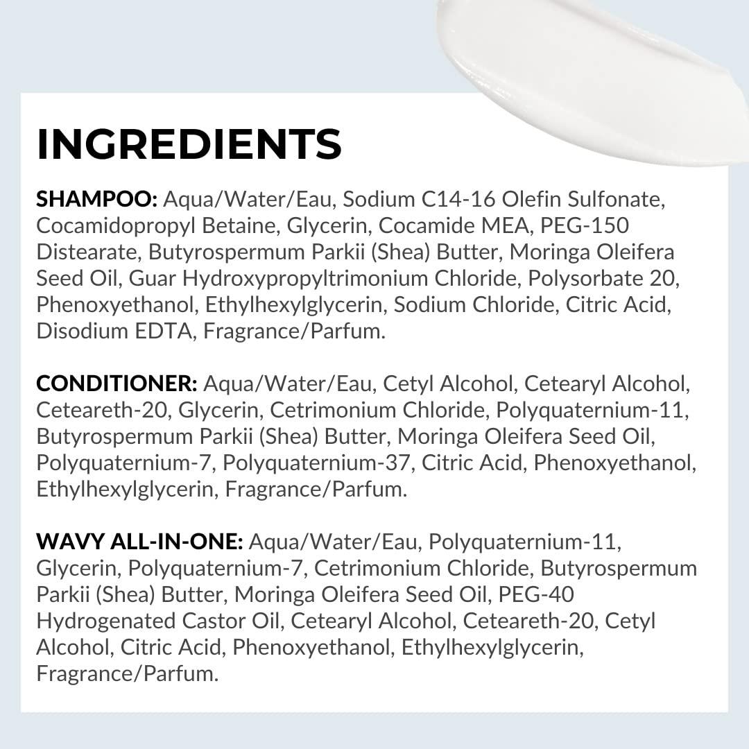 Love Ur Curls Love Ur Curls Shampoo & Conditioner Set with All in One Curl Cream Styler for Wavy Hair, 3 Step System to Repair and Moisturizing