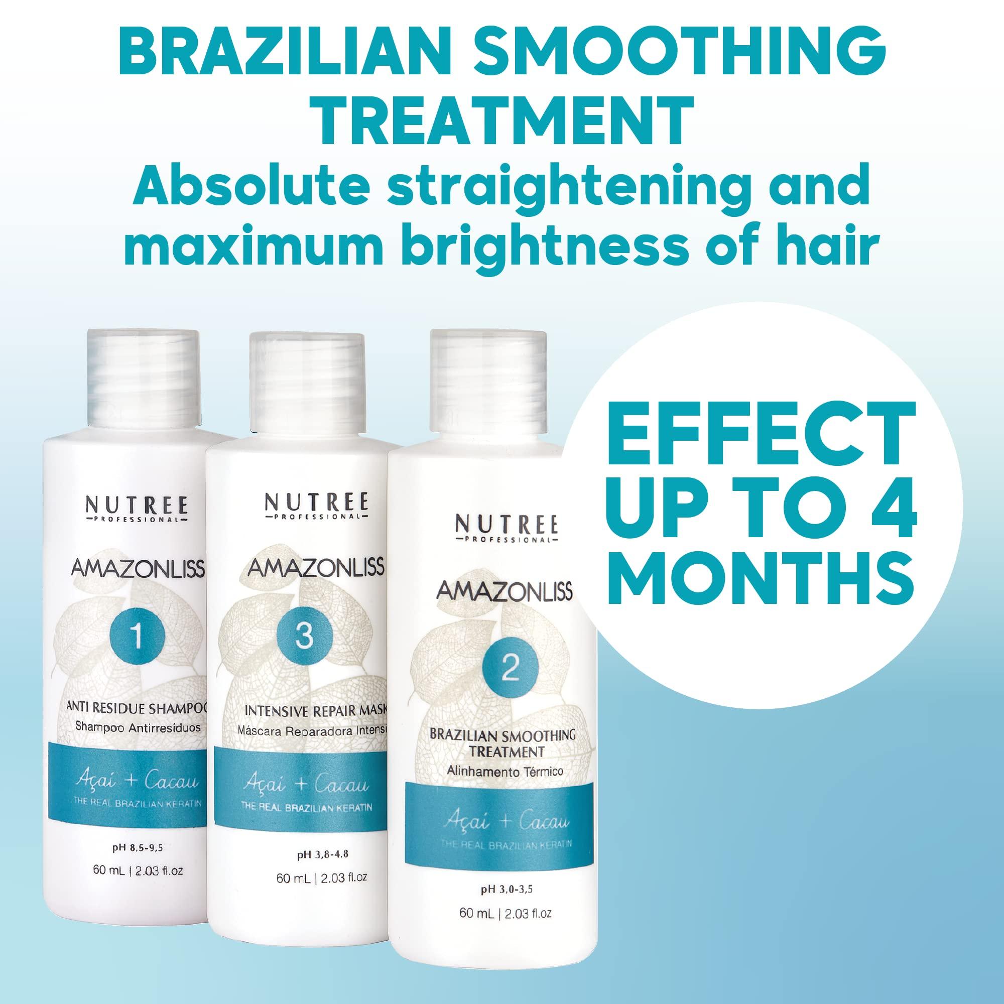 Amazonliss Amazonliss Keratin Hair Treatment Set 2.03 Fl Oz - Natural Ingredients ACAI, Smooths, Softens, Moisturizes, Adds Shine, Reduces Frizz. Packaging may vary