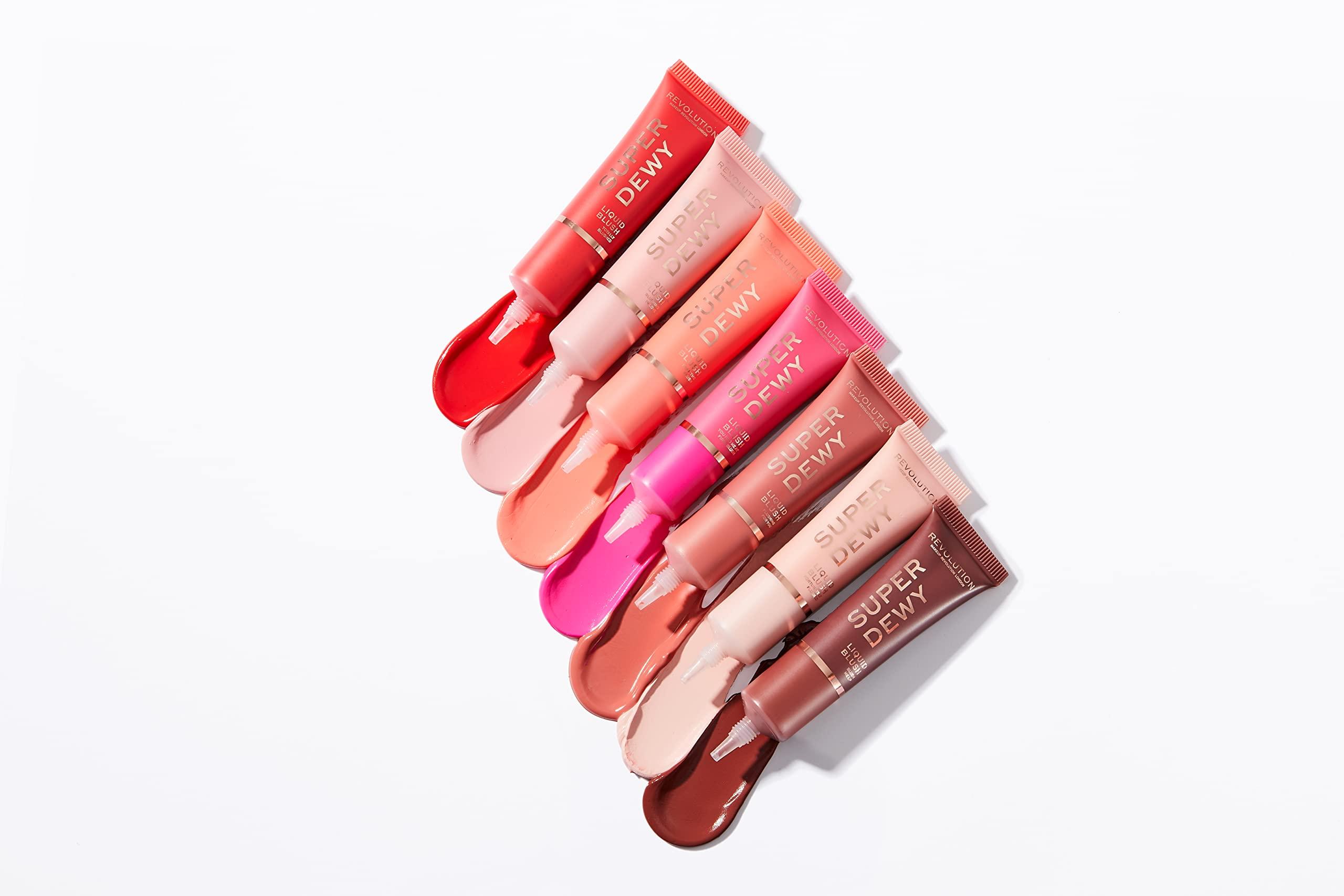 Makeup Revolution Makeup Revolution Superdewy Liquid Blush, Lightweight Buildable & Blendable Blusher for Cheeks, Ultra Pigmented, Vegan & Cruelty Free, Blushing In Love, 0.5fl.oz