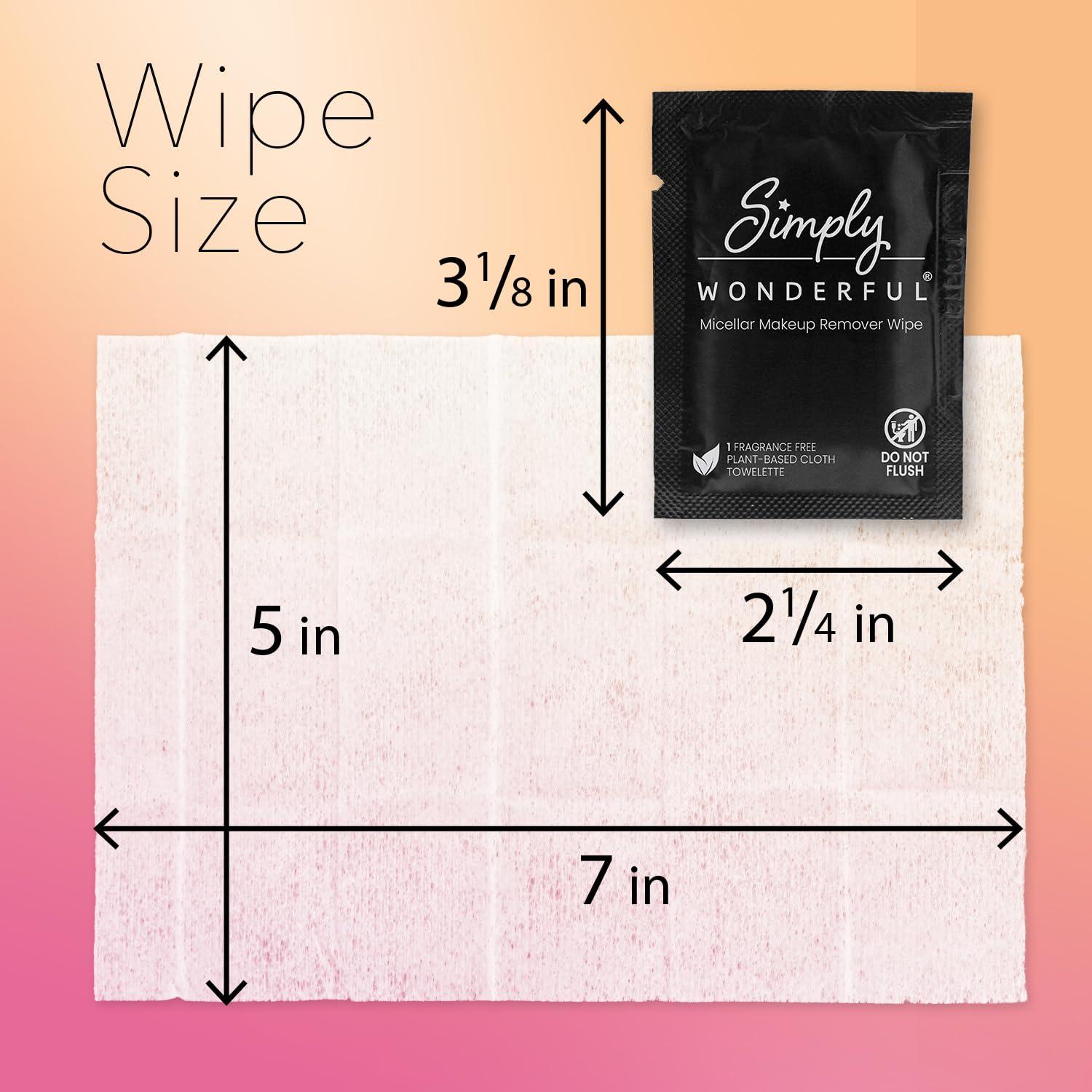 Simply Wonderful Simply Wonderful Makeup Wipes Remover - Micellar Water Makeup Remover Wipes individually Wrapped - Facial Cleansing to Remove Makeup, Mascara, Lipstick, Oil and Dirt, 1000 Bulk Makeup Wipes