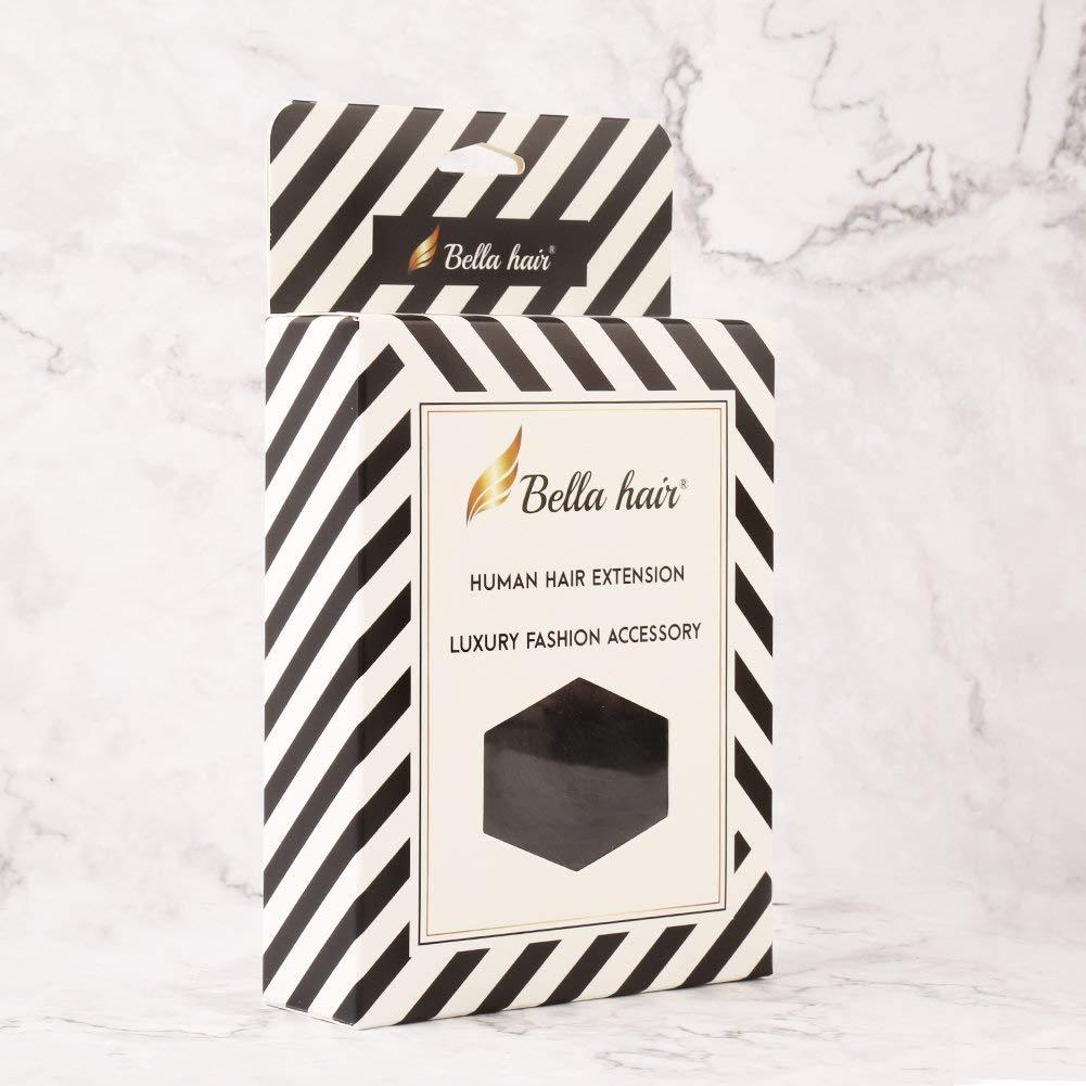 Bella Hair Bella Hair 100% Real Human Hair Scrunchie Messy Bun Hair Pieces for Women, Natural Looking Elastic Wavy Curly Up-Do Chignon Extensions (#1B Natural Black)