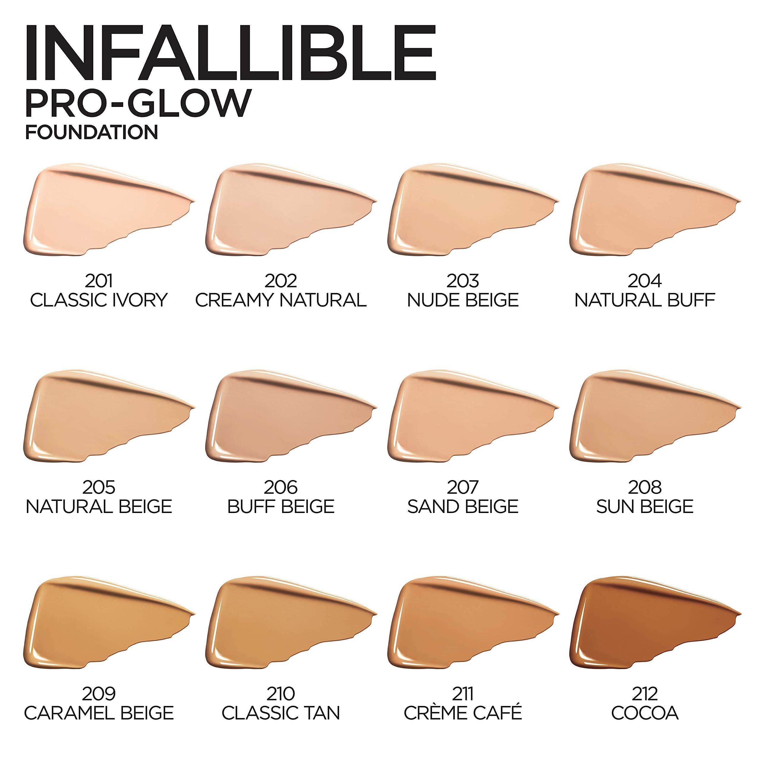 L'Oréal Paris L'Oreal Paris Makeup Infallible Up to 24HR Pro-Glow Foundation, 205 Natural Beige, 1 fl; oz.