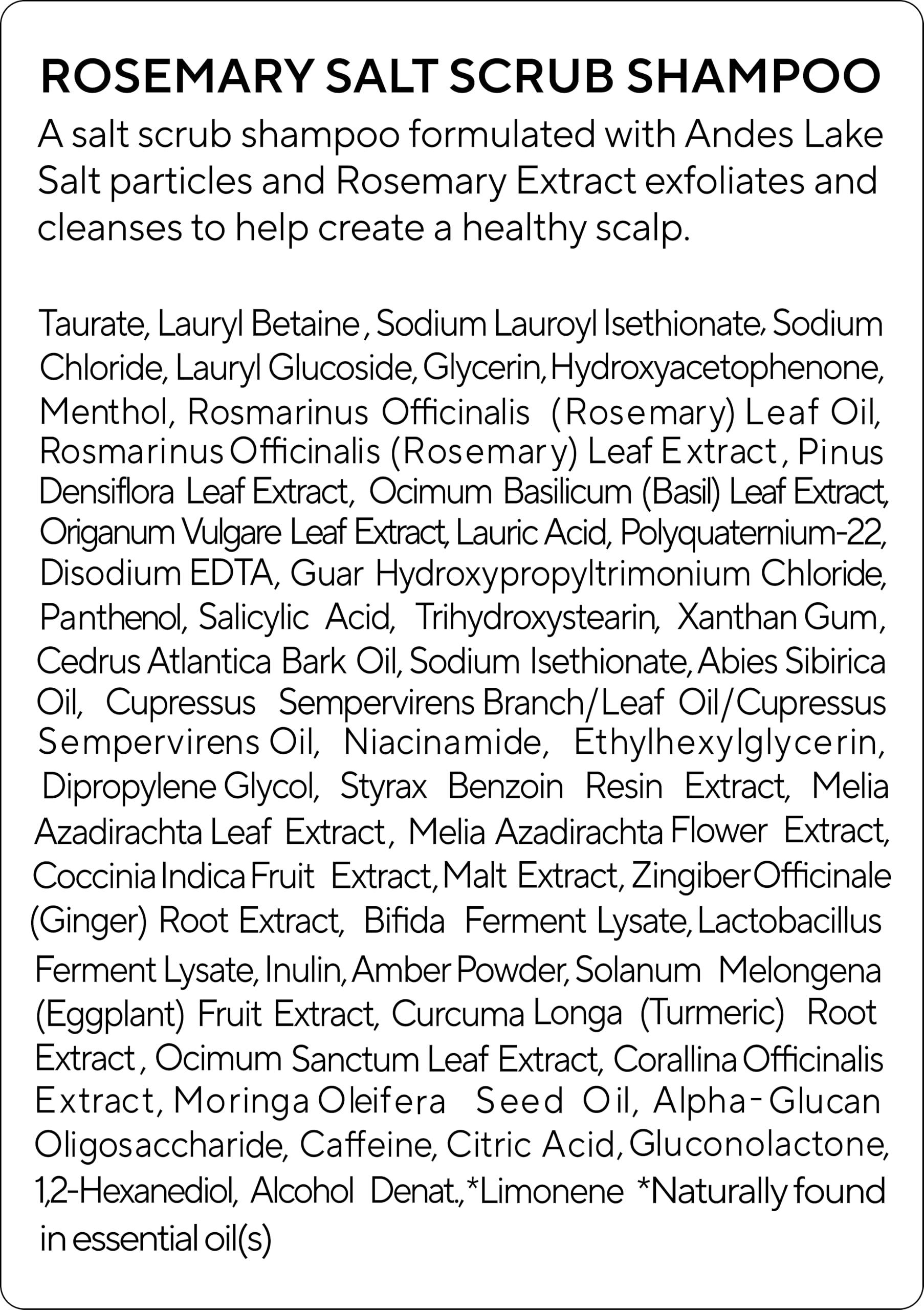 AROMATICA AROMATICA Rosemary Salt Scrub Shampoo 10.5 oz / 300g - Hair Loss Shampoo with Rosemary Scalp Oil | Scalp Exfoliator with Salt Scrub for Oily Scalp | Sulfate Free, Silicone Free