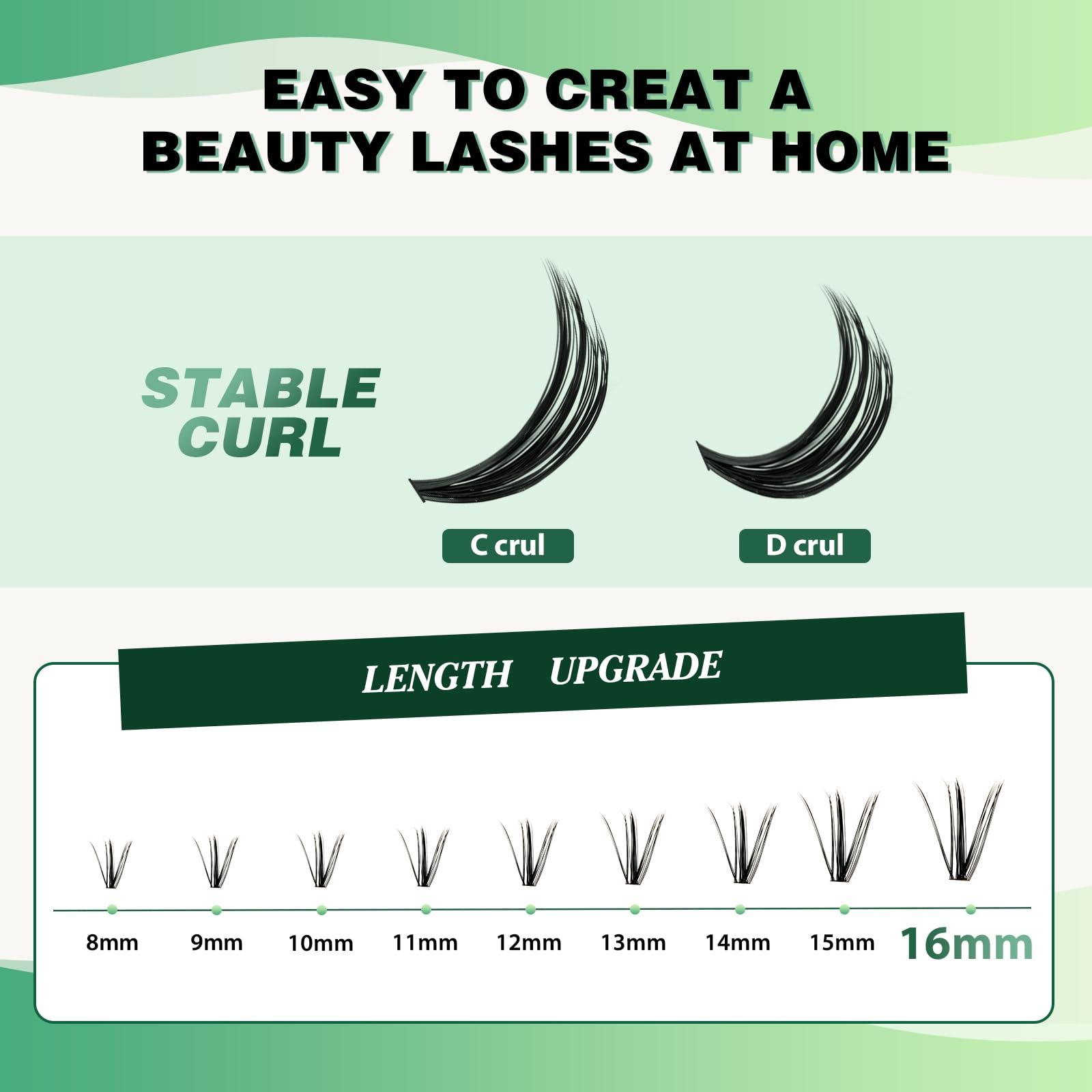 KEYYOU Lash Clusters 300pcs Individual Lashes 30D 0.07C Curl 9-18MIX DIY Eyelash Extension KEYYOU Large Tray Volume Soft&Natural Cluster Lashes(30D-0.07C,9-18MIX