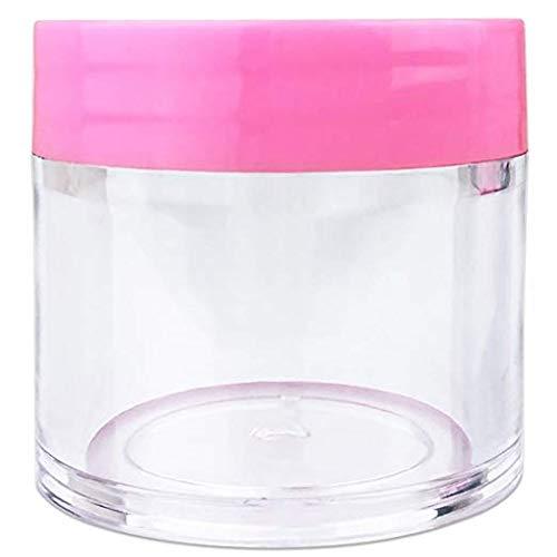 Beauticom. Beauticom 1 oz. 30G/30ML USA Acrylic Round Clear Jars with PINK Flat Top Lids for Creams, Lotions, Make Up, Cosmetics, Samples, Herbs, Ointments (180 Pieces (180 Bottoms & 180 Lids))