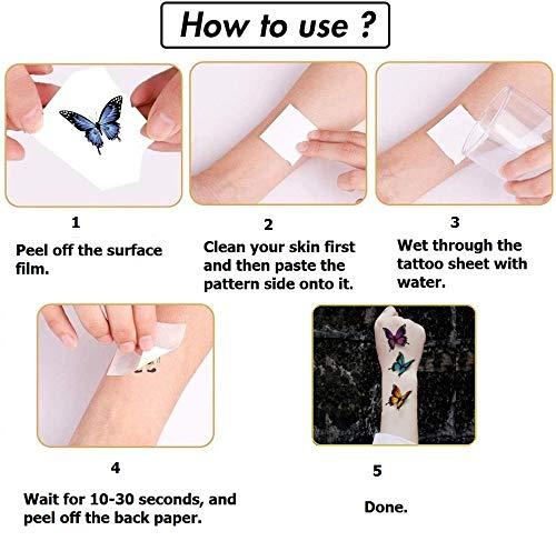 Fanoshon Fanoshon Butterfly Temporary Tattoos 3D Design for Kids Women Adults 16 Sheets, Assorted Fake Butterfly Body Art Stickers Water Transfer for Teen Girls Festival Halloween Party Favors Birthday Gift