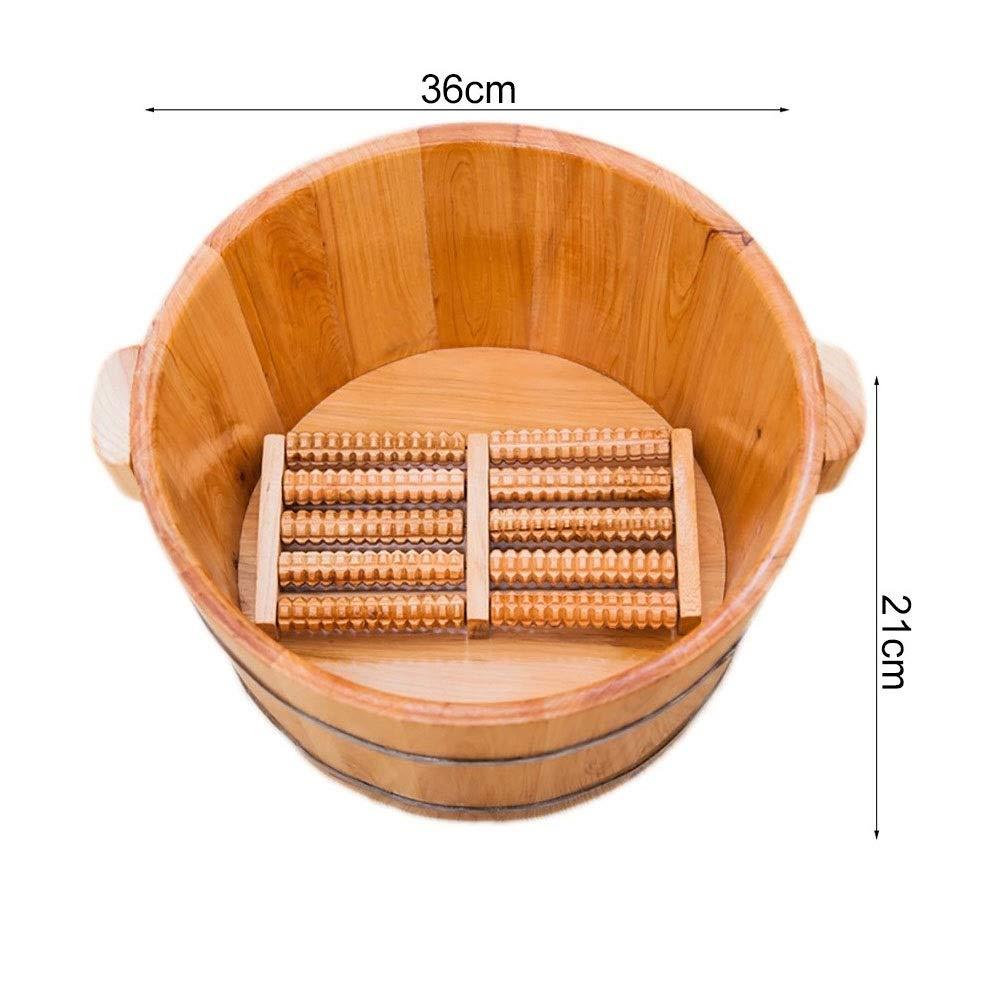 NUBAOzy Foot Tub Wooden Foot Basin Sauna Wooden Bucket,Relax Pedicure Foot Bath,Foot and Leg Spa for adults,Large Foot Bath Spa Tub,Foot Massage Spa for Home foot Bath Wooden Bucket Foot Spa Household Wash Ba