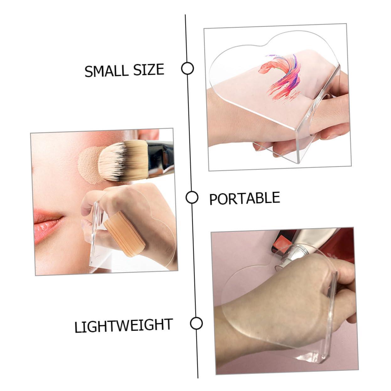 PHENOFICE PHENOFICE Handheld Heart Makeup Mixing Tray Acrylic Mixing Plate for Makeup Foundation Mixing Palette with Stainless Steel Spatula