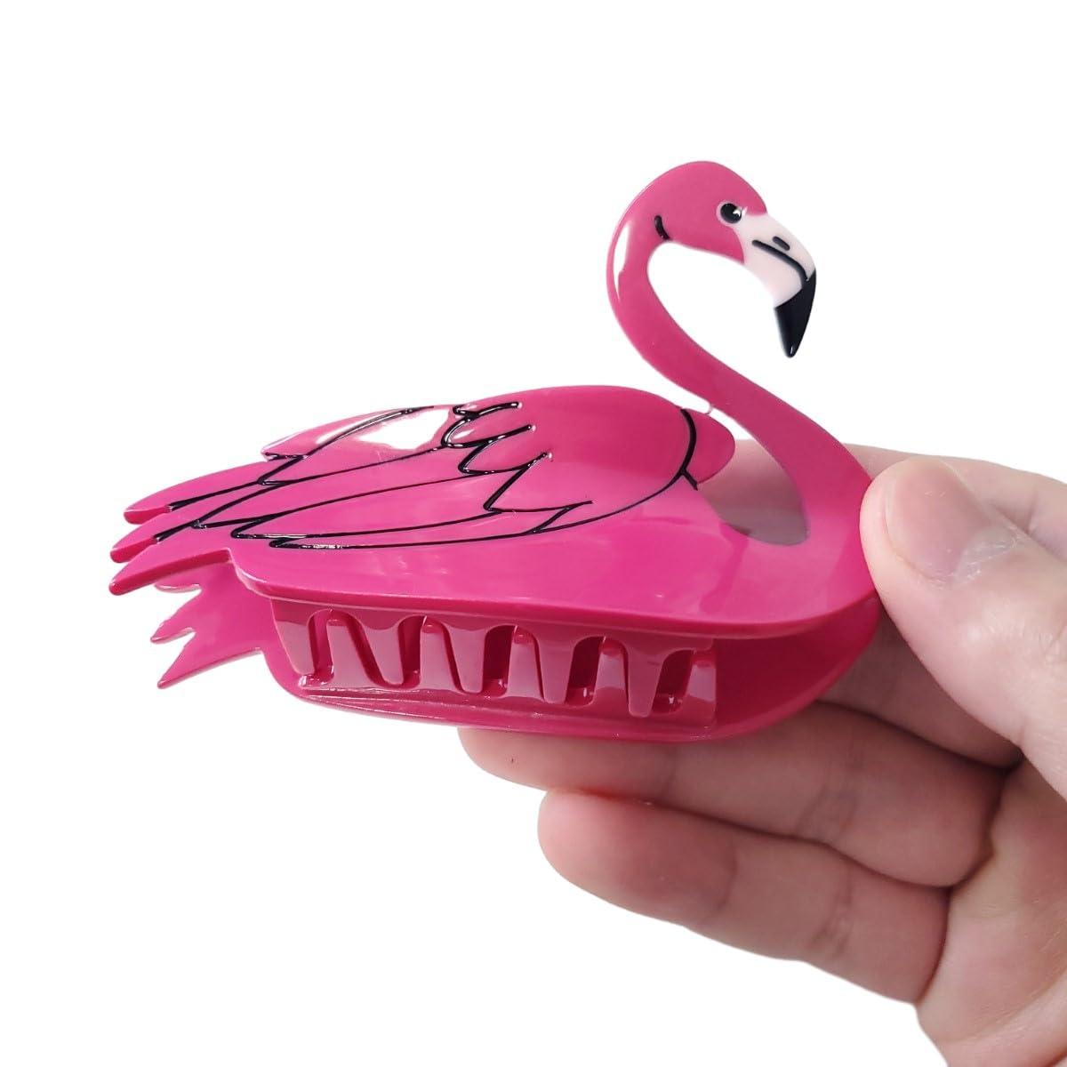 OMG Decor Flamingo Hair Clips,Cellulose Acetate Hair Clips,Big Claw Clips for Girl,Hair Accessories