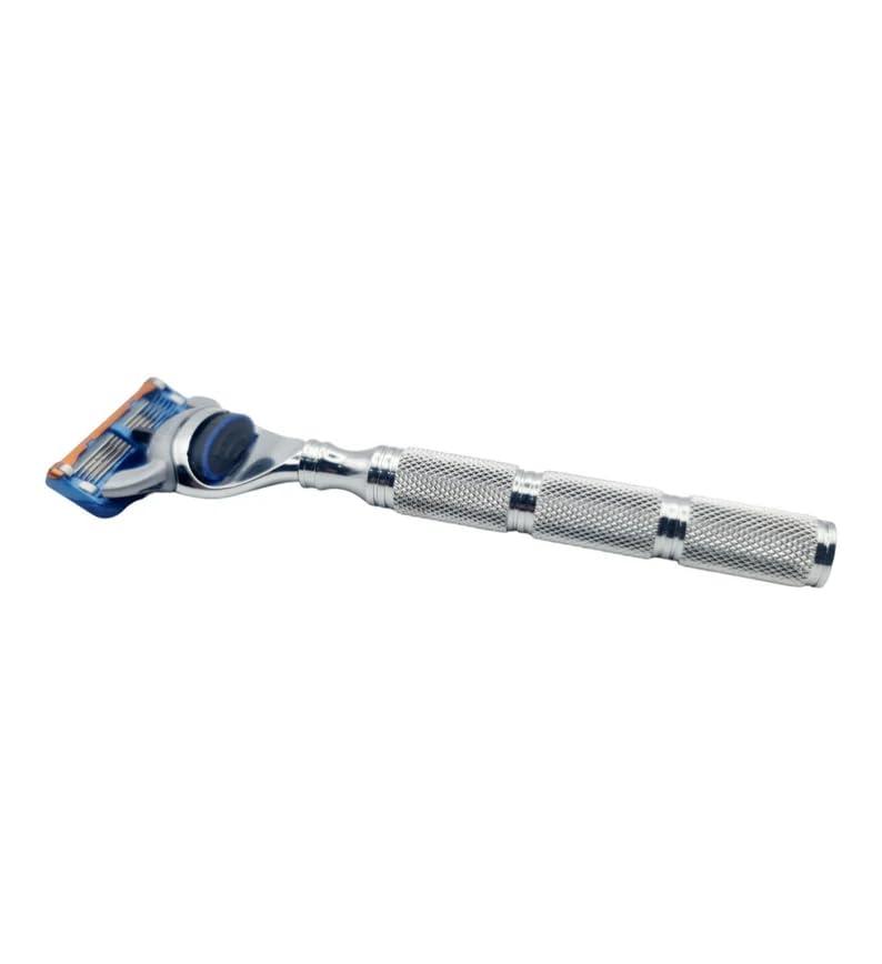 Sword Edge The mighty ally in the battle for a superior shave, the Sword Edge Fusion 5 compatible razor - \"Ravon3\" (With Pouch)