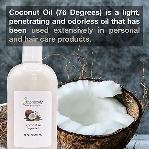 Soapeauty Coconut Oil 76 Degree by Soapeauty | Cold Pressed | Natural Carrier Oil for Candle Making & Soap Making, Face, Skin Care, Hair Care | 7 lbs