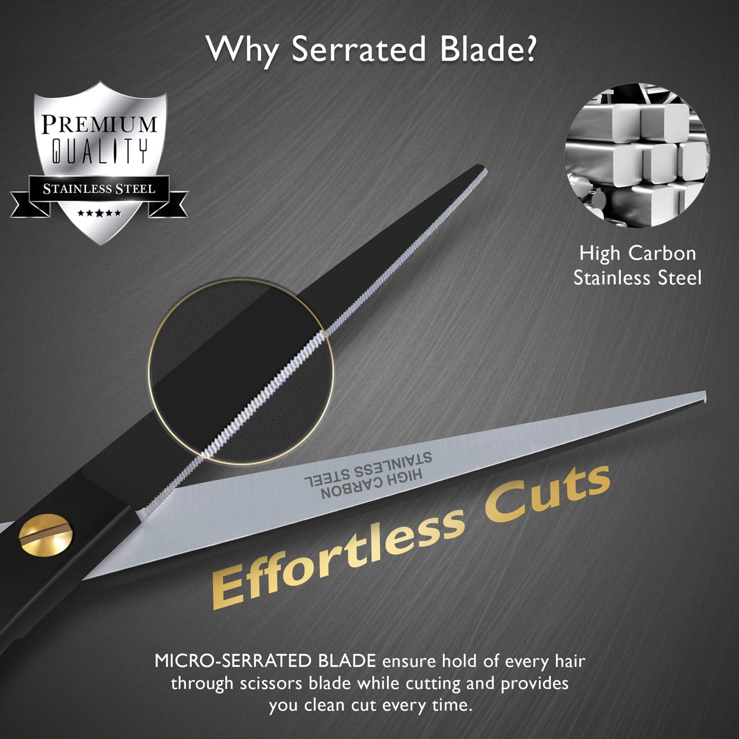 DEMAXA DEMAXA Professional Hair Scissors 6.5 Inch - Premium High Carbon Stainless Steel Barber Salon Hair Shears for Haircut Scissors - Ergonomic Design Super-Sharp Hair cutting Scissors Blades