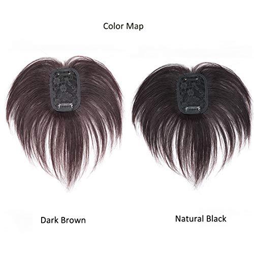 Yanamy Yanamy Short Human Hair Volume Topper Hair Pieces for Thinning Hair and Bald Patches, 8 inches, Dark Brown