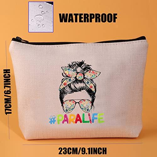 JYTAPP JYTAPP Teacher Para Life Makeup Bag Paraprofessional Gift Para Teacher Cosmetic Bag Paraeducator Gifts Teacher Assistant Survival Kit Bag