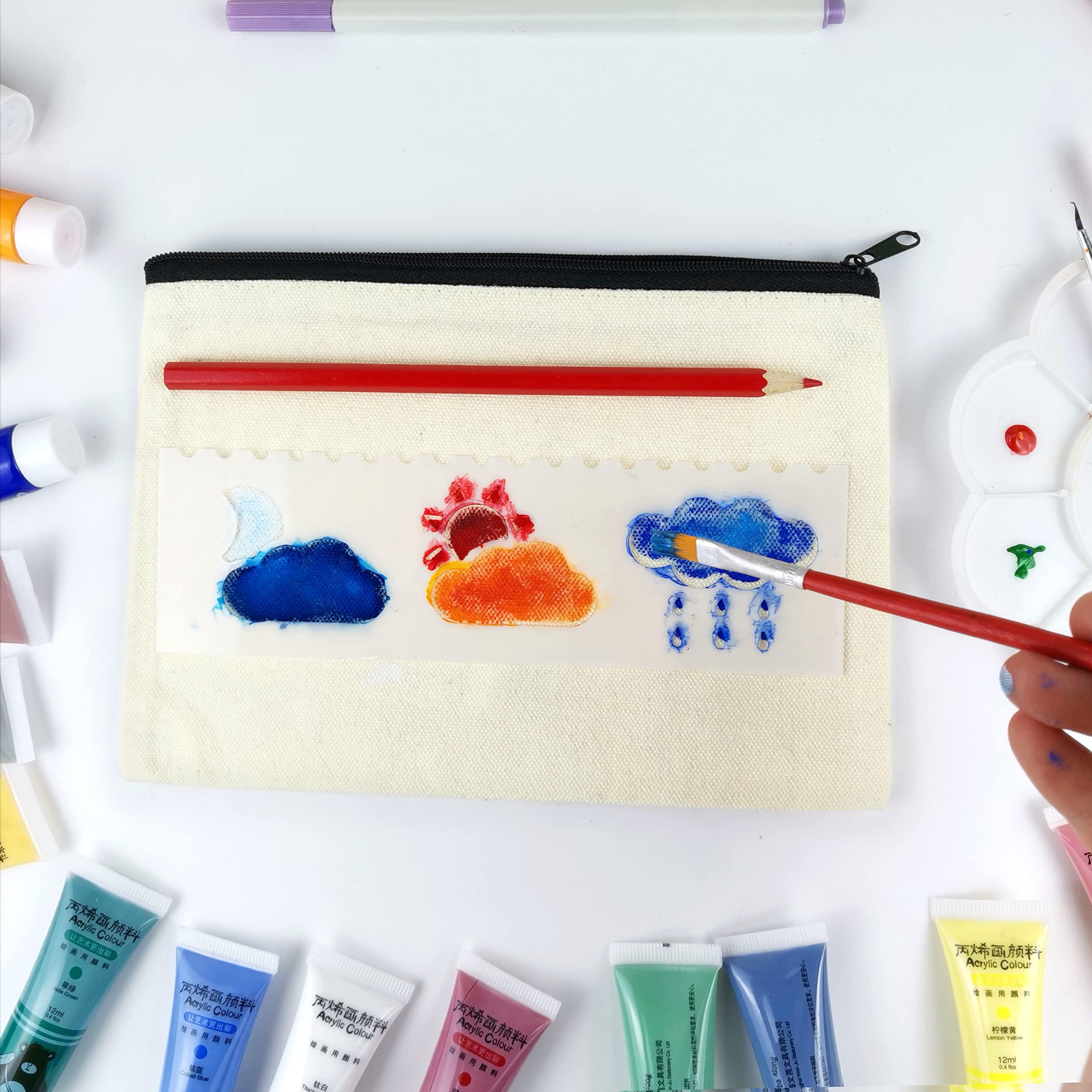 Koolmox Koolmox Canvas Makeup Bags, Canvas Zipper Pouch Bulk, 40 Pack 9x7\'\' Large Cosmetic Pouch Plain Craft Blanks Bag for Women to Personalize Decorate Tie Dye Vinyl Print to Travel Cosmetic Toiletry Pouch