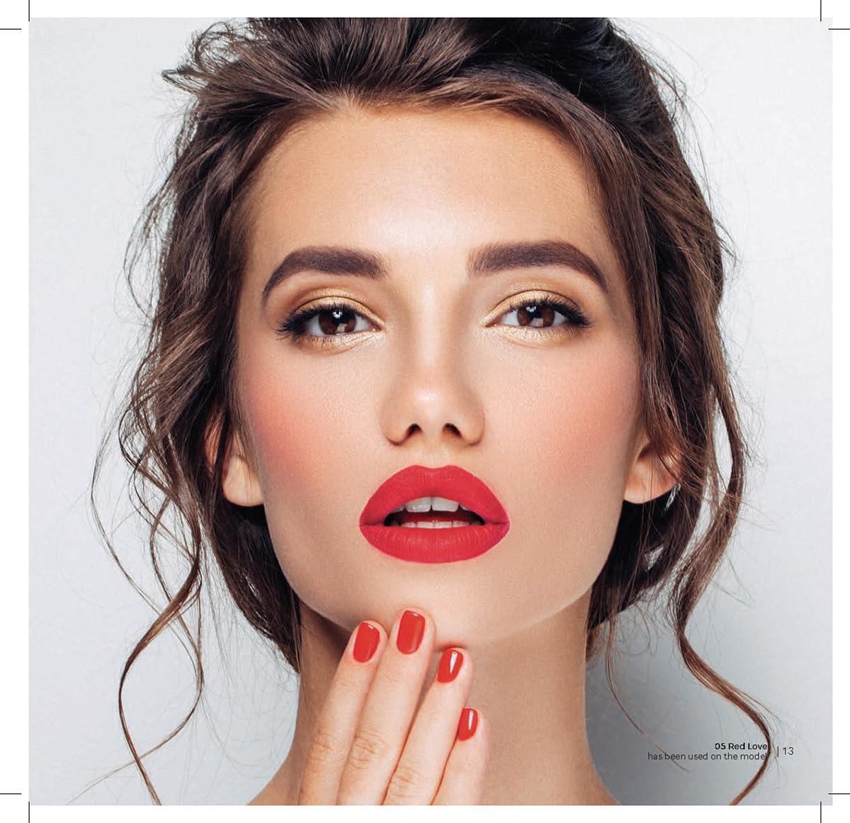 FARMASi FARMASi Make Up Matte Liquid Lipstick, Long-Lasting and Ultra-comfortable, High-Impact, Lightweight, Organic, Pure Pigments 0.14 fl.oz (Red Love)