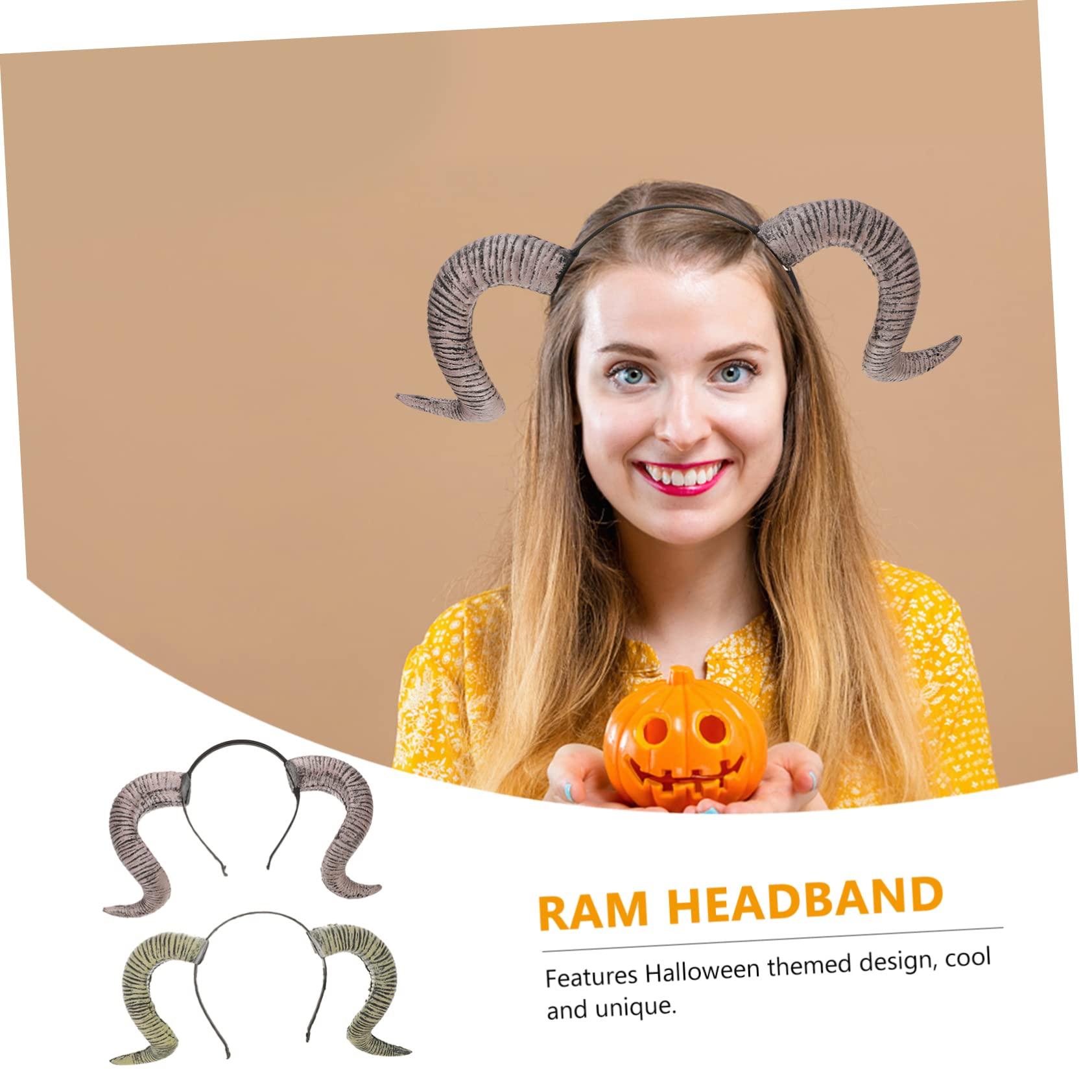 minkissy minkissy Costume Ram Horns Headband Lightweight and Unisex for Halloween Birthday and Daily Fashion