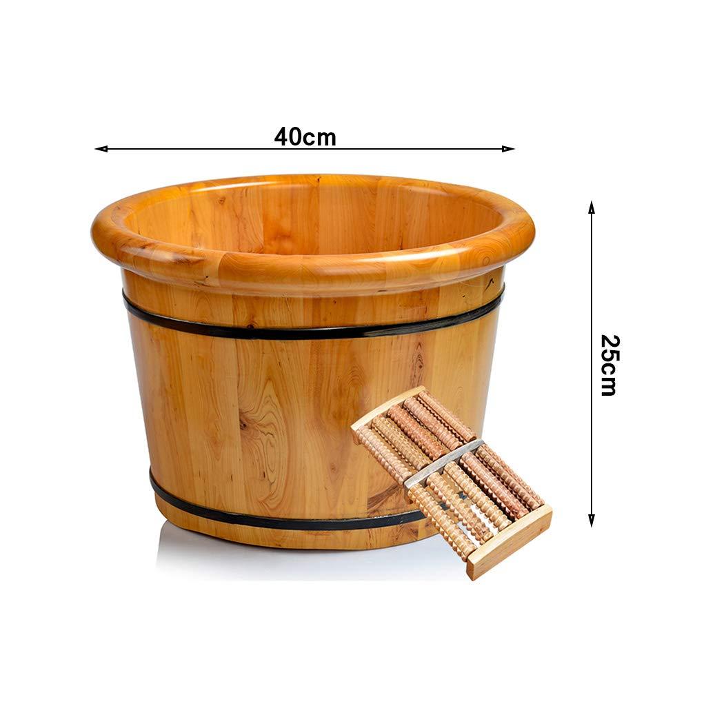GenSDH Foot Tub Wooden Foot Basin Wooden Foot Basin, Cedar Foot Bath Barrel,Solid Wood Foot Tub,Pedicure Bowl Spa Massage Cedar Pedicure Barrels Household Foot Bath Barrel foot Bath Wooden Bucket Foot Spa H