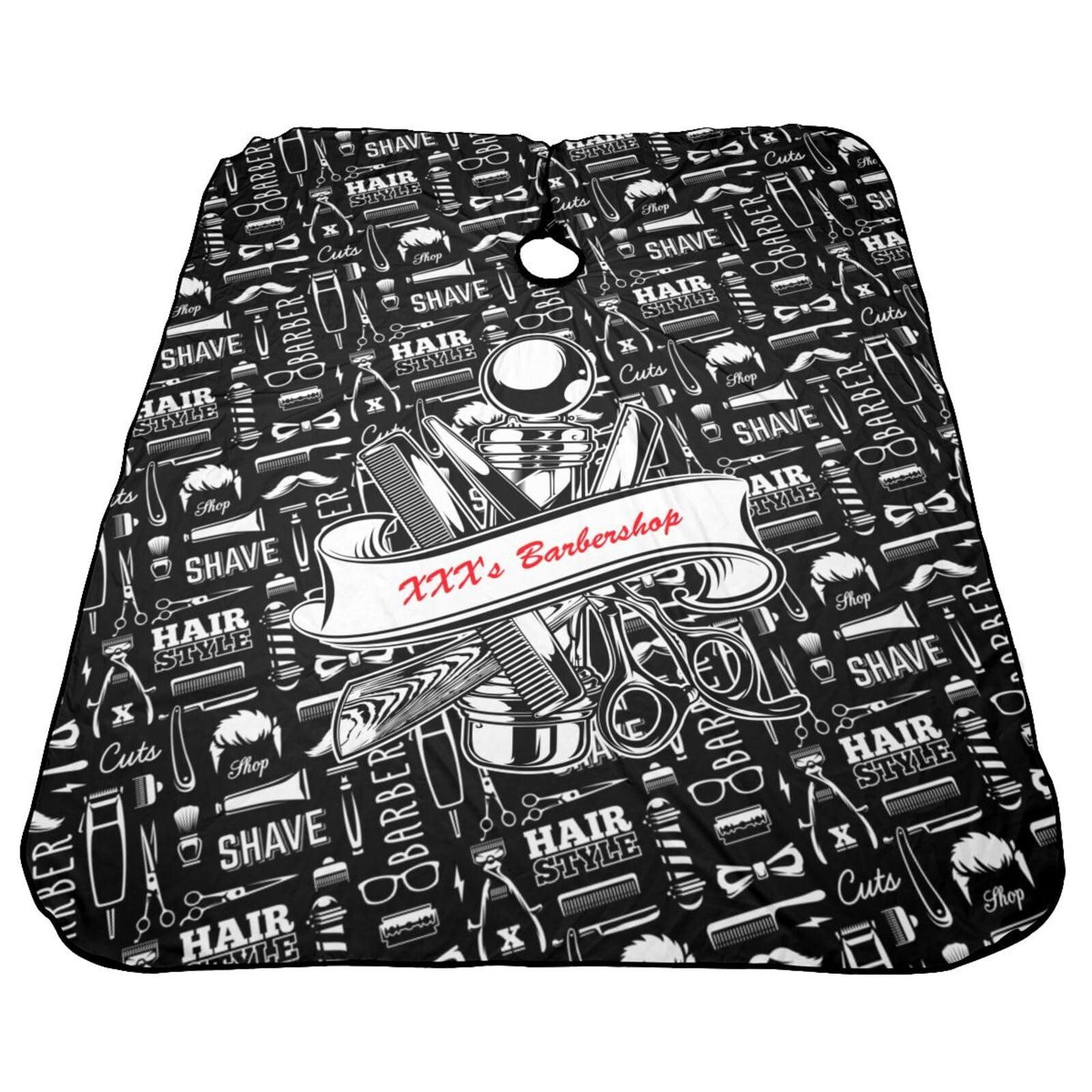 MLIANCEN Custom Barber Cape Hairdresser Cape, Add Your Photo Text Logo Personalized Salon Cape for Men, Customized Hair Cutting Cape for Home Salon Barbershop