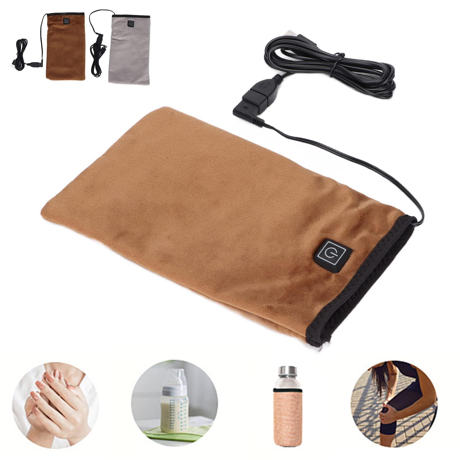 Tiiyee Electric Warming Mitts, Heated Beauty Hand Mittens USB 3 Settings Electric Warming Mitts Electric Heated Mittens Gloves for Hand Nail Art Manicure (Brown)