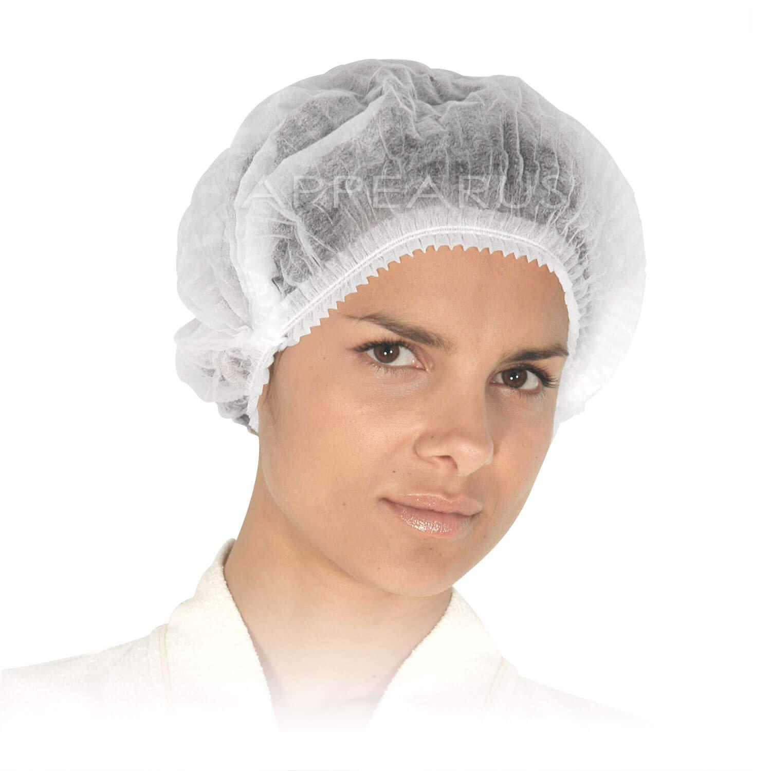 APPEARUS Disposable Bouffant Caps - APPEARUS Disposable Hair Cover Caps for Spa and Salon (White) (100 Count)