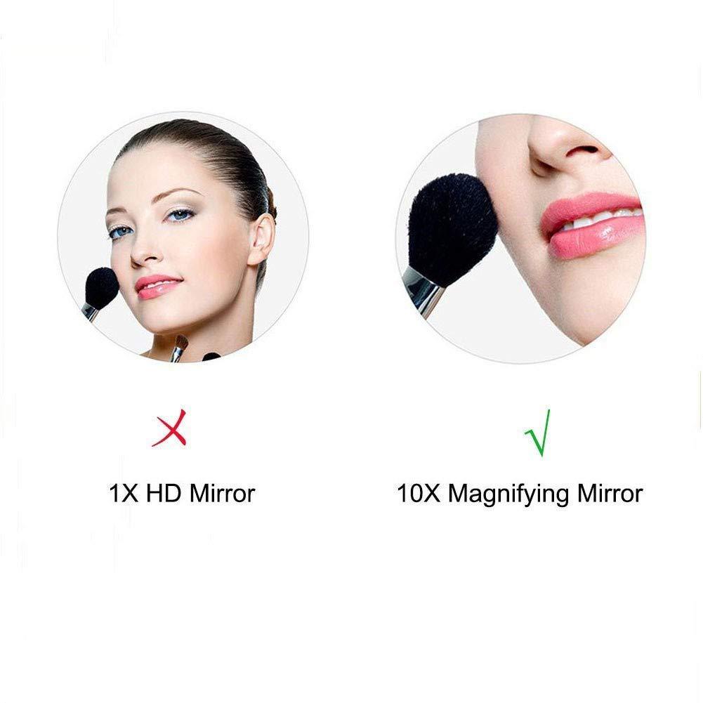 AWERAF AWERAF Wall Mount Led Lighted Makeup Mirror 10X Magnifying Premium Cosmetic Mirror 180 Swivel Extendable Vanity Mirror for Bathroom 8 inch UK Plug/Black Bronze (Nickel Brushe