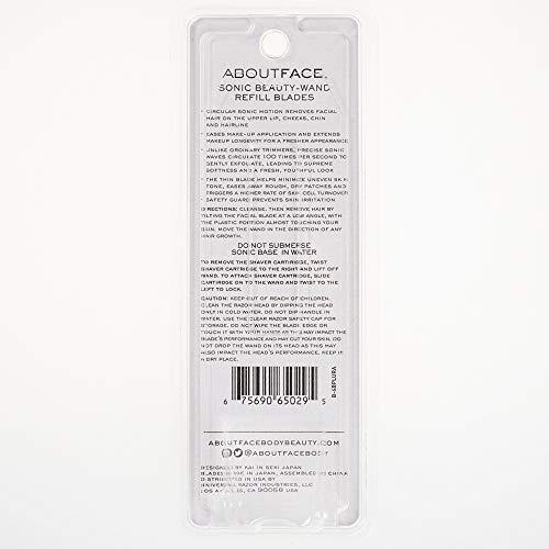 About Face About Face Sonic Beauty-Wand Refill Blades for Exfoliating, 4 Pack Includes 2 Facial Blades & 2 Brow Blades