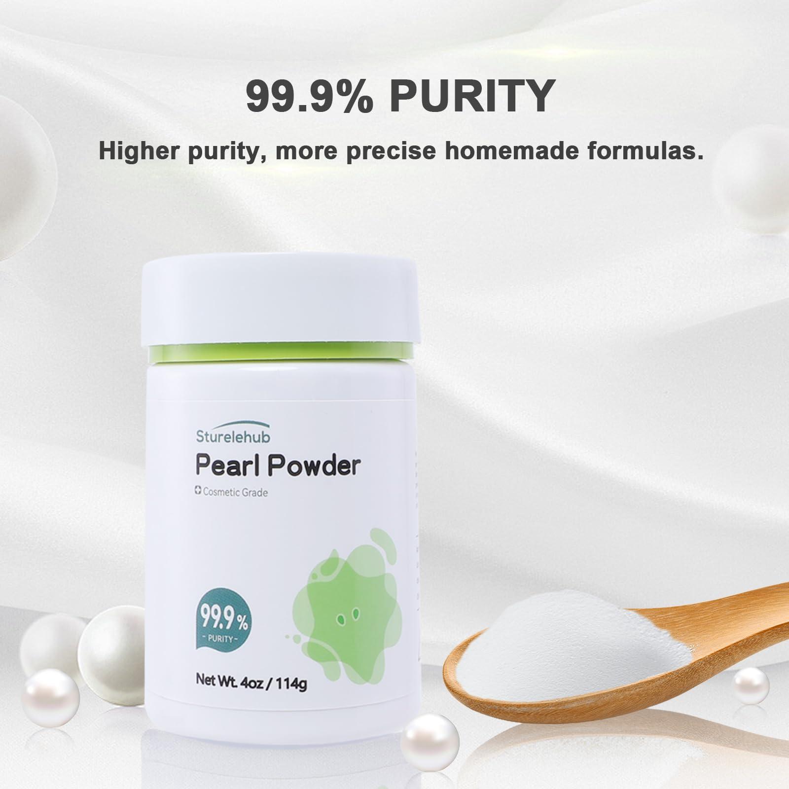 Sturelehub Sturelehub Pearl Powder, 4OZ / 114g 99.9% Purity, Cosmetic Grade, Organic Pearl Powder For DIY Mask, Cream And Lotion, Organic Pearl Powder For Homemade Cosmetics